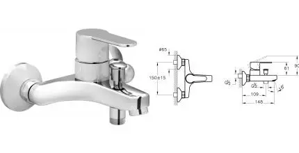 Смеситель для ванны «Vitra» Win S A42676EXP хром Смеситель для ванны «Vitra» Win S A42676EXP хром