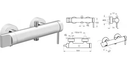 Смеситель для ванны «Vitra» Origin A42619 хром