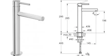 Смеситель для раковины «Vitra» Origin A42557 хром