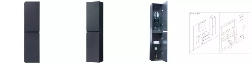 Пенал «Orans» BC-4023 35 подвесной чёрный универсальный Пенал «Orans» BC-4023 35 подвесной чёрный универсальный