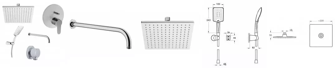Душевая система «Vitra» Win S A49265EXP хром Душевая система «Vitra» Win S A49265EXP хром
