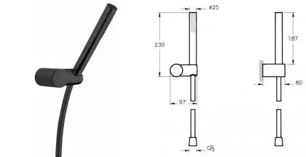 Душевой гарнитур «Vitra» Origin A4554336 чёрный матовый Душевой гарнитур «Vitra» Origin A4554336 чёрный матовый