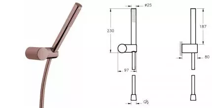 Душевой гарнитур «Vitra» Origin A4554326 медь Душевой гарнитур «Vitra» Origin A4554326 медь