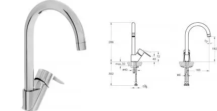 Смеситель для кухонной мойки «Vitra» Win S A42578EXP хром