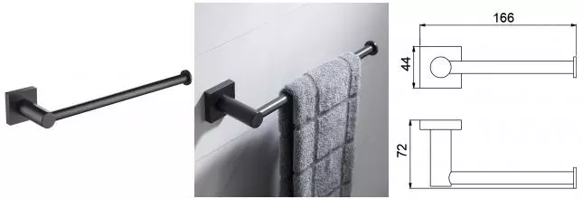 Полотенцедержатель «Timo» Selene 12035/03 на стену чёрный