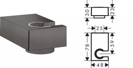 Держатель для душа «Hansgrohe» Porter E 28387340 шлифованный чёрный хром Держатель для душа «Hansgrohe» Porter E 28387340 шлифованный чёрный хром