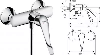 Смеситель для душа «Hansgrohe» Novus 71926000 хром Смеситель для душа «Hansgrohe» Novus 71926000 хром