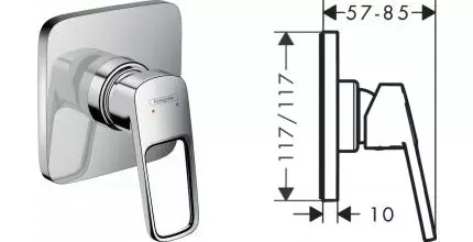 HG 71 612 000 Logis Loop Смеситель для душа (внешняя монтажная часть) · Hansgrohe, 71612000