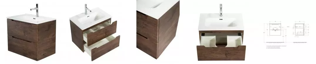 Тумба с раковиной «Belbagno» Etna 50/39 (BB500/390ETL) подвесная Rovere Moro Тумба с раковиной «Belbagno» Etna 50/39 (BB500/390ETL) подвесная Rovere Moro