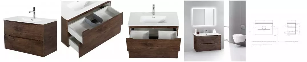 Тумба с раковиной «Belbagno» Etna 80/39 (BB800/390ETL) подвесная Rovere Moro Тумба с раковиной «Belbagno» Etna 80/39 (BB800/390ETL) подвесная Rovere Moro