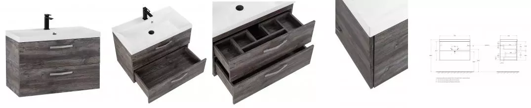 Тумба с раковиной «Belbagno» Aurora 80 (без ручек) (BB800/450-LV-MR-AST) подвесная Pino Pasadena Тумба с раковиной «Belbagno» Aurora 80 (без ручек) (BB800/450-LV-MR-AST) подвесная Pino Pasadena