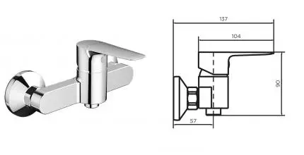 Смеситель для душа «Dorff» Prime D4010200 хром