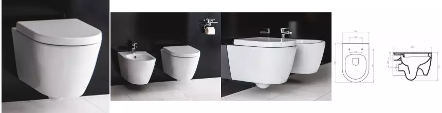 Подвесной унитаз безободковый «Belbagno» Marino BB105CHR/BB105SC белый с сиденьем дюропласт с микролифтом