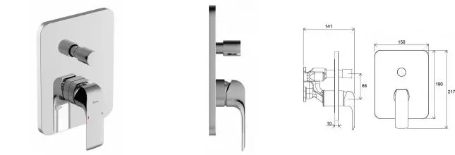 Смеситель для душа «Ravak» Flat FL 065.00 хром