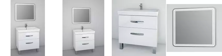 Мебель для ванной «Spectrum» Толедо 80 с ящиками белая