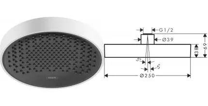 Верхний душ «Hansgrohe» Rainfinity 26228700 белый матовый Верхний душ «Hansgrohe» Rainfinity 26228700 белый матовый