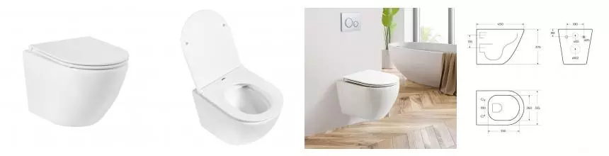 SFERA-R Унитаз подвесной безободковый, P-trap BB046CHR · Sfera, Belbagno, BB046CHR