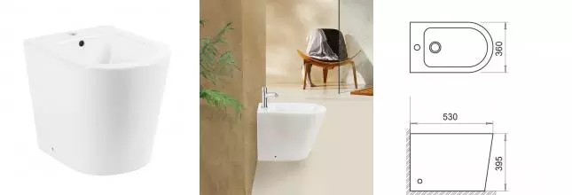 Напольное биде «Belbagno» Flay-R белое без крышки Напольное биде «Belbagno» Flay-R белое без крышки