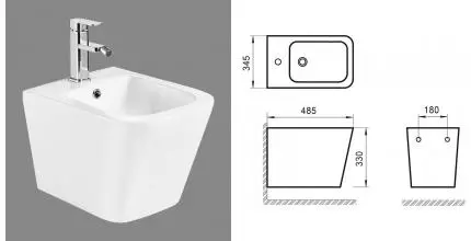 Подвесное биде «Belbagno» Ardente-R BB0520BH белое без крышки Подвесное биде «Belbagno» Ardente-R BB0520BH белое без крышки