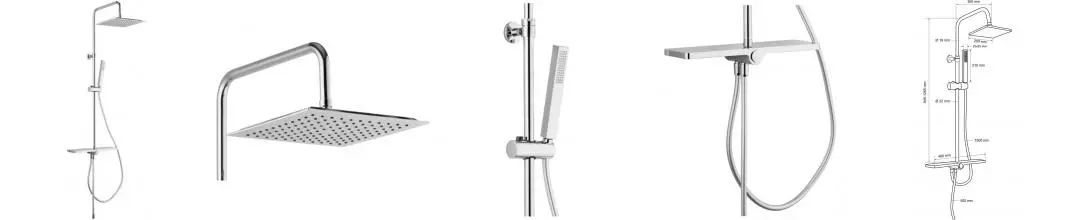 Душевая стойка «Aquanet» Pragmatic S AF430-70-S-C хром Душевая стойка «Aquanet» Pragmatic S AF430-70-S-C хром