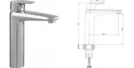 Смеситель для раковины «Aquanet» Magic AF410-11С хром