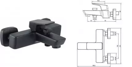 Смеситель для ванны «Aquanet» Gotic AF440-20B чёрный матовый Смеситель для ванны «Aquanet» Gotic AF440-20B чёрный матовый