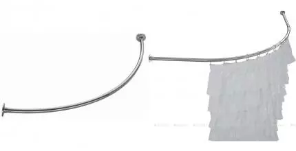 Карниз для ванной «Aquanet» Graciosa 150/90 на стену серебро