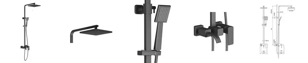 Душевая система «Timo» Selene SX-1013/03 чёрная Душевая система «Timo» Selene SX-1013/03 чёрная