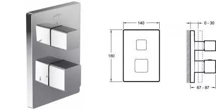 Внешняя часть смесителя «Jacob Delafon» Modulo E75387-CP