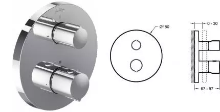 Внешняя часть смесителя «Jacob Delafon» Modulo E75390-CP Внешняя часть смесителя «Jacob Delafon» Modulo E75390-CP