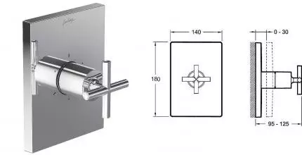 Modulo встраиваемый переключатель на 3 выхода, классич. лицевая панель, хром · Modulo, Jacob Delafon, E75415-CP Modulo встраиваемый переключатель на 3 выхода, классич. лицевая панель, хром · Modulo, Jacob Delafon, E75415-CP