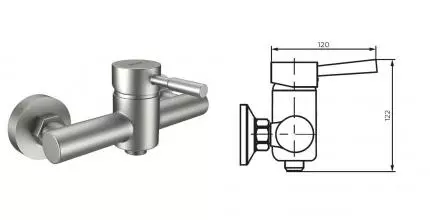 Смеситель для душа «Dorff» Logic new D3020000SS матовый хром