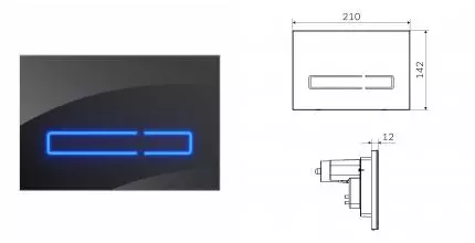 Кнопка смыва сенсорная «Am.Pm» Touch Pro I0450A38 чёрный глянец