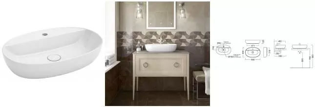Раковина «Kerama Marazzi» Plaza 60/40 PL.wb.60.1 фарфоровая белая Раковина «Kerama Marazzi» Plaza 60/40 PL.wb.60.1 фарфоровая белая