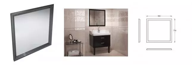 Зеркало «Kerama Marazzi» Pompei 80 PO.mi.80\BLK с подсветкой чёрное глянцевое