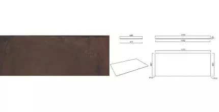 Мебельная столешница «Kerama Marazzi» Про Феррум 120 PL4 керамогранит коричневая