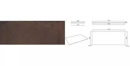 Мебельная столешница «Kerama Marazzi» Про Феррум 120 PL4 керамогранит коричневая Мебельная столешница «Kerama Marazzi» Про Феррум 120 PL4 керамогранит коричневая