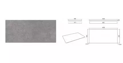 Мебельная столешница «Kerama Marazzi» Фондамента 100 PL4 керамогранит серый
