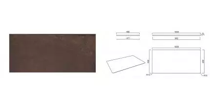 Мебельная столешница «Kerama Marazzi» Про Феррум 100 PL4 керамогранит коричневая