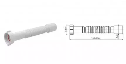 Гофра для раковины или мойки «AlcaPlast» A730 5/4"х40