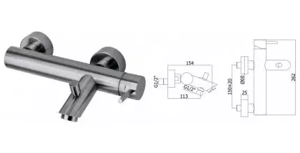 Смеситель для ванны «Paffoni» Light LIG022ST сталь