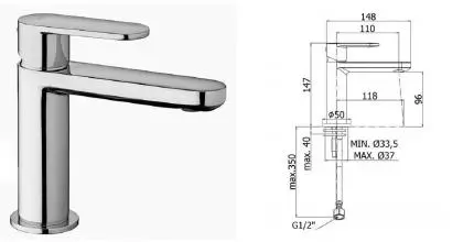 Смеситель для раковины «Paffoni» Candy CA071CR хром