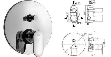 Смеситель для душа «Paffoni» Candy CA015CR хром