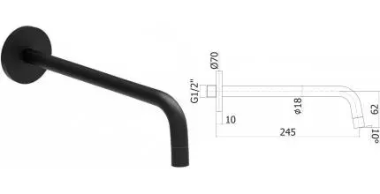 Излив к смесителю «Paffoni» Light ZBOC046NO 24,8 чёрный матовый Излив к смесителю «Paffoni» Light ZBOC046NO 24,8 чёрный матовый