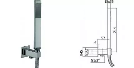 Душевой гарнитур «Paffoni» Premium ZDUP095ST сталь Душевой гарнитур «Paffoni» Premium ZDUP095ST сталь