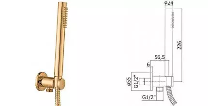 Душевой гарнитур «Paffoni» Master ZDUP094HG медовое золото Душевой гарнитур «Paffoni» Master ZDUP094HG медовое золото