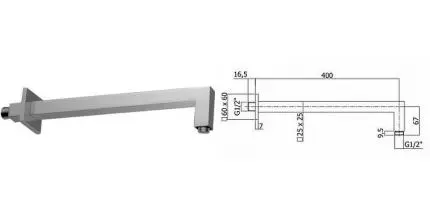 Кронштейн для верхнего душа «Paffoni» Quattro ZSOF063ST 40 сталь