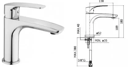 Смеситель для раковины «Paffoni» Lime LM071CR хром