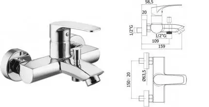 Смеситель для ванны «Paffoni» Lime LM022CR хром