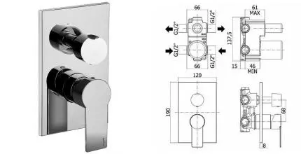 Смеситель для душа «Paffoni» Tango TA019CR/M хром Смеситель для душа «Paffoni» Tango TA019CR/M хром